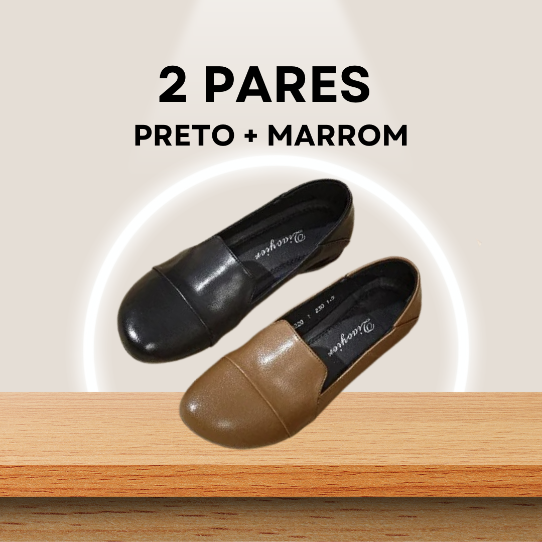 [COMPRE 1 LEVE 2] Sapatilha em Couro Ortopédica CureLiv® - A solução ideal para o conforto dos pés! - PROMOÇÃO MÊS DE ABRIL + BRINDE EXCLUSIVO